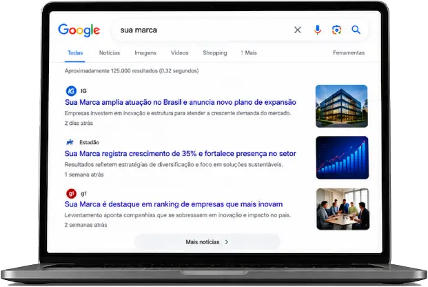 Notebook, mostrando sua reputação digital no google